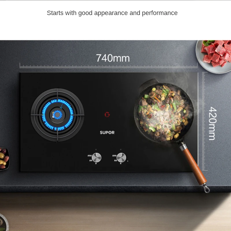 

Gas Stove Desk Embedded Flameout Protection Red Spot Anti Scald Omni Directional Stereo Air Inlet Gas Cooktop