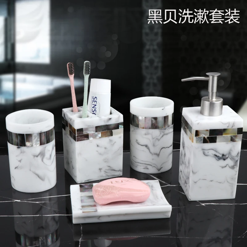 Современный набор из 5 предметов в виде натуральной керамической оболочки