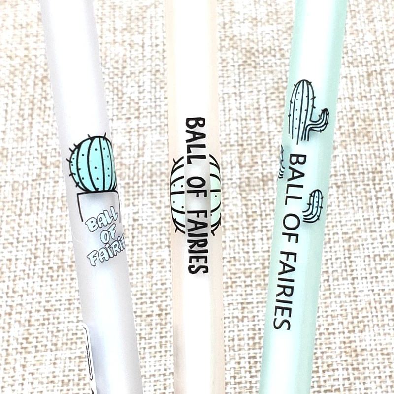 Гелевая ручка с кактусами 0 38 мм стираемая стержень синими чернилами ручки для