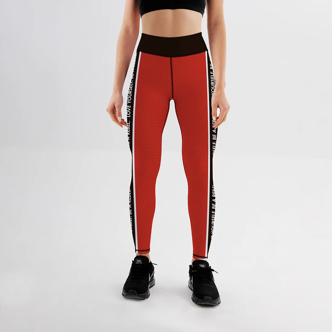 

Женские леггинсы с высокой талией и принтом «Love Yourself»