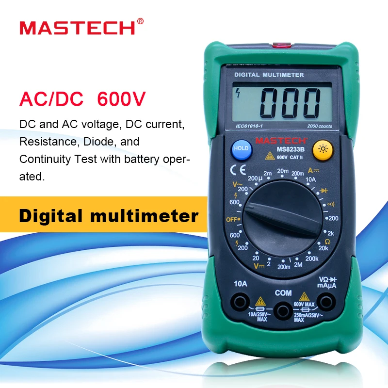 MASTECH MS8233B Цифровой Мультиметр LCR метр Бесконтактный измерительный прибор напряжения детектор с подсветкой