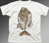 piranha fish skeleton bone angler white t shirt cotton o neck short sleeve mens t shirt new size s 3xl