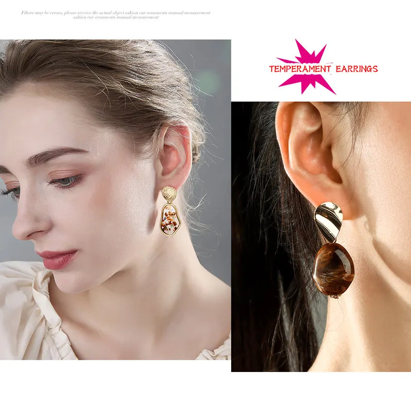 X& P Новые массивные Висячие серьги для женщин модные золотые серьги акриловые геометрические красные висячие серьги Свадебные ювелирные изделия Brinco