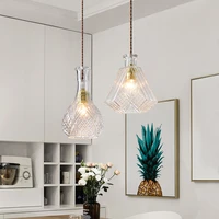 creative good quality bulb clear glass pendant lights bathroom decoration lustre pendente lamp