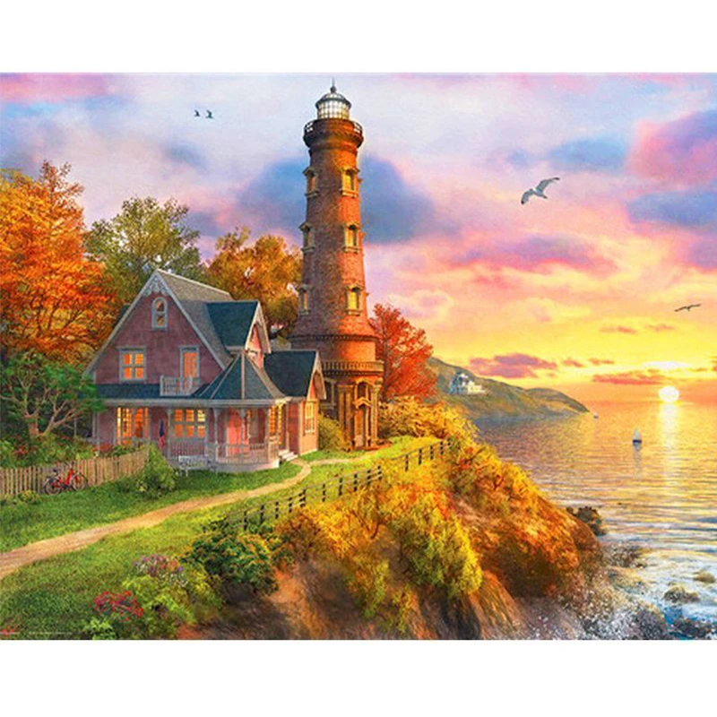 

PhotoCustom 40x50cm Paint By Numbers Kits Landscape Painting By Numbers On Canvas Scenery Frameless Handpaint DIY Home Number