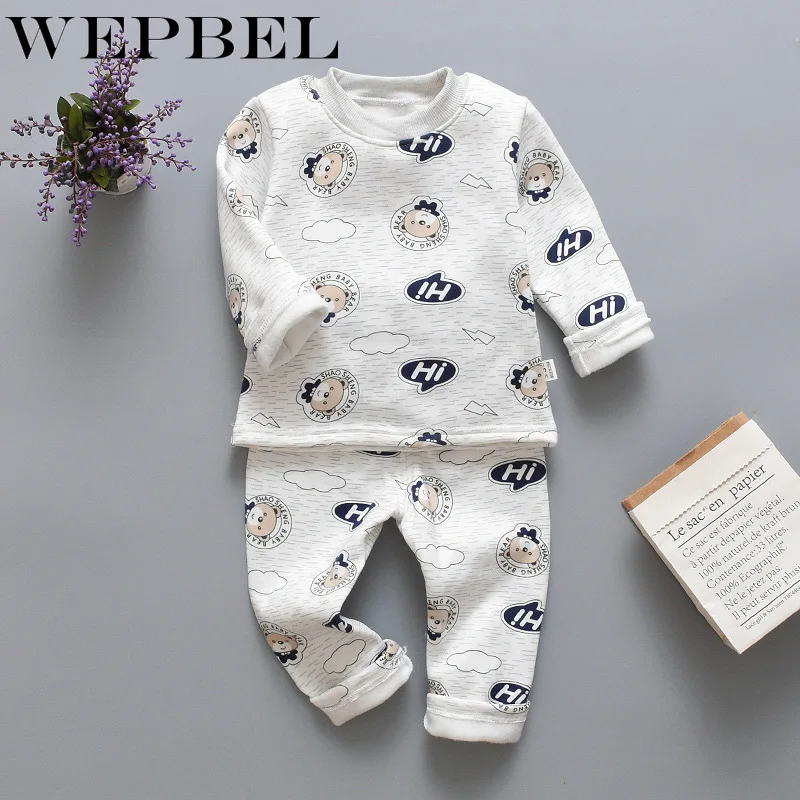 WEPBEL/зимнее детское термобелье хлопковый Детский Теплый костюм одежда для