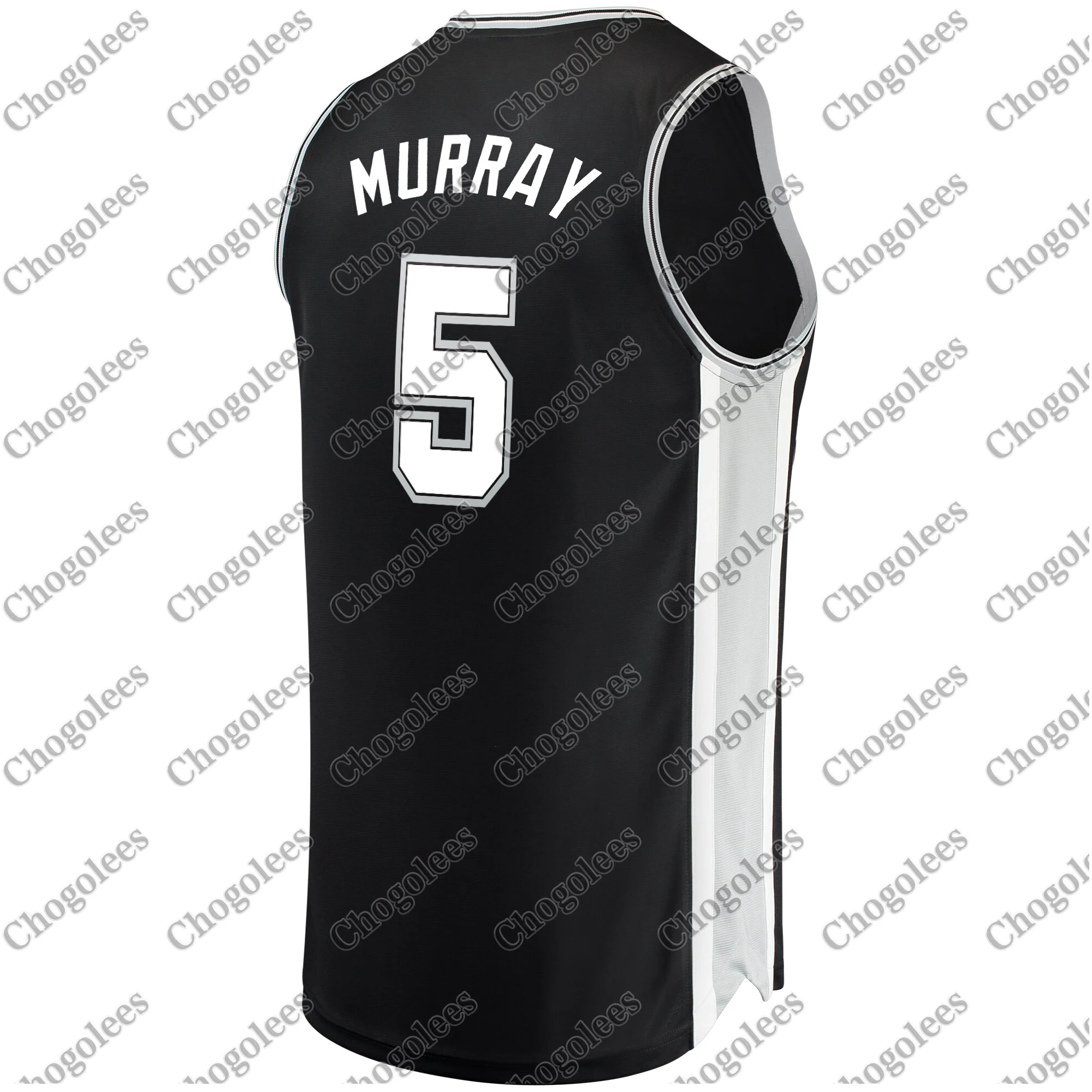 

Men Basketball Jersey Dejounte Murray San Antonio Branded Fast Break Road Player Jersey Black Icon Edition