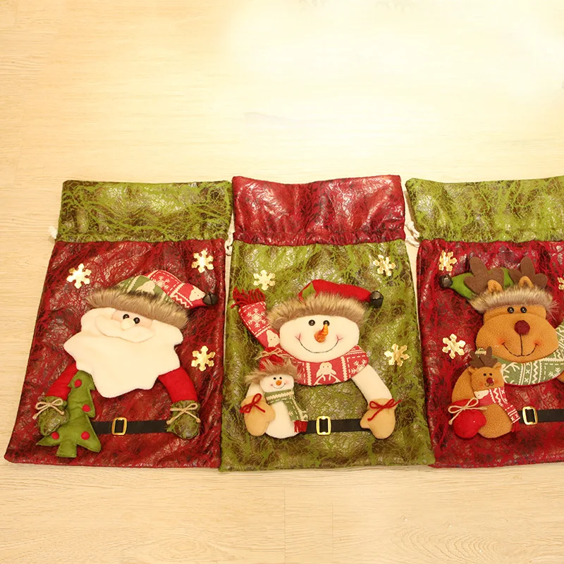 Сумка для рождественского подарка рюкзак с Сантой большая сумка из