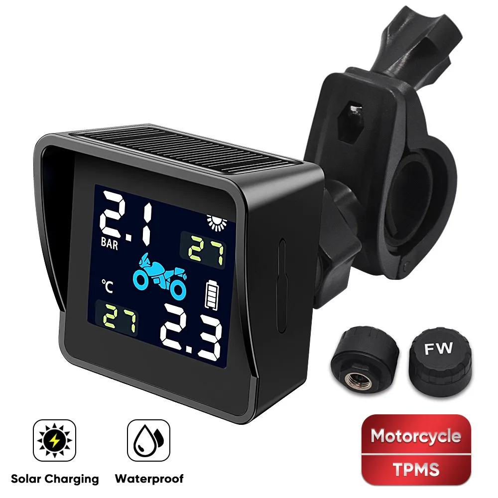 Мотоцикл TPMS для мотоцикла скутер система мониторинга давления в шинах Солнечный