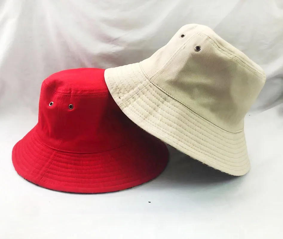 

2021 New Cotton Bucket Hats Women Branded Sunscreen Panama Hat Men Pure Color Sunbonnet Fedoras Outdoor Fisherman Hat Beach Cap