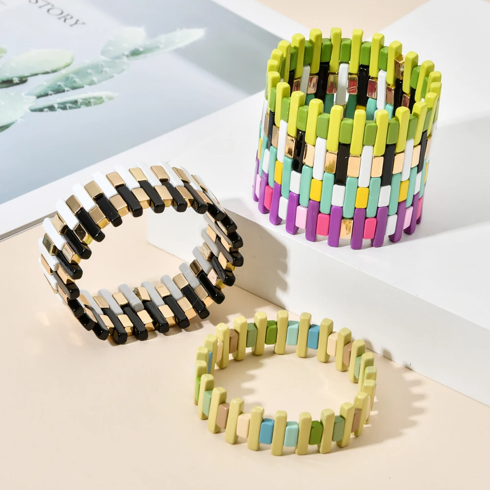 

Summer Bracelet Beads Bar DIY Jewelry Wristband Fashion Bracelets Handmade Rianbow Colorful Wrap Bracelets Jewelry Wholesale