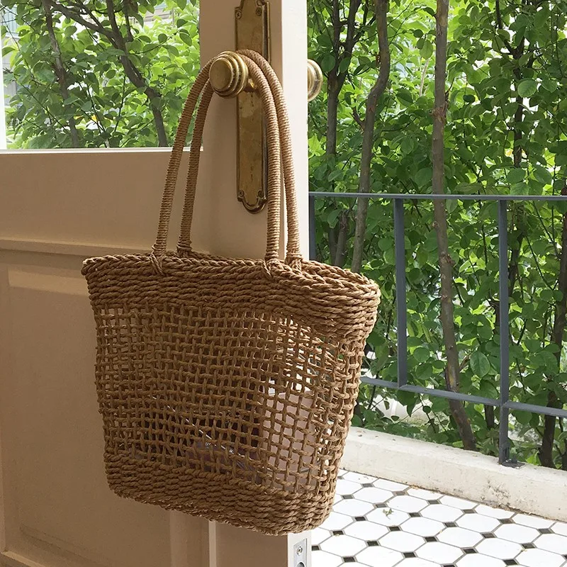 

Women Summer Beach Hawaii Holiday Straw Handbag Rattan Woven Wicker Basket Tote