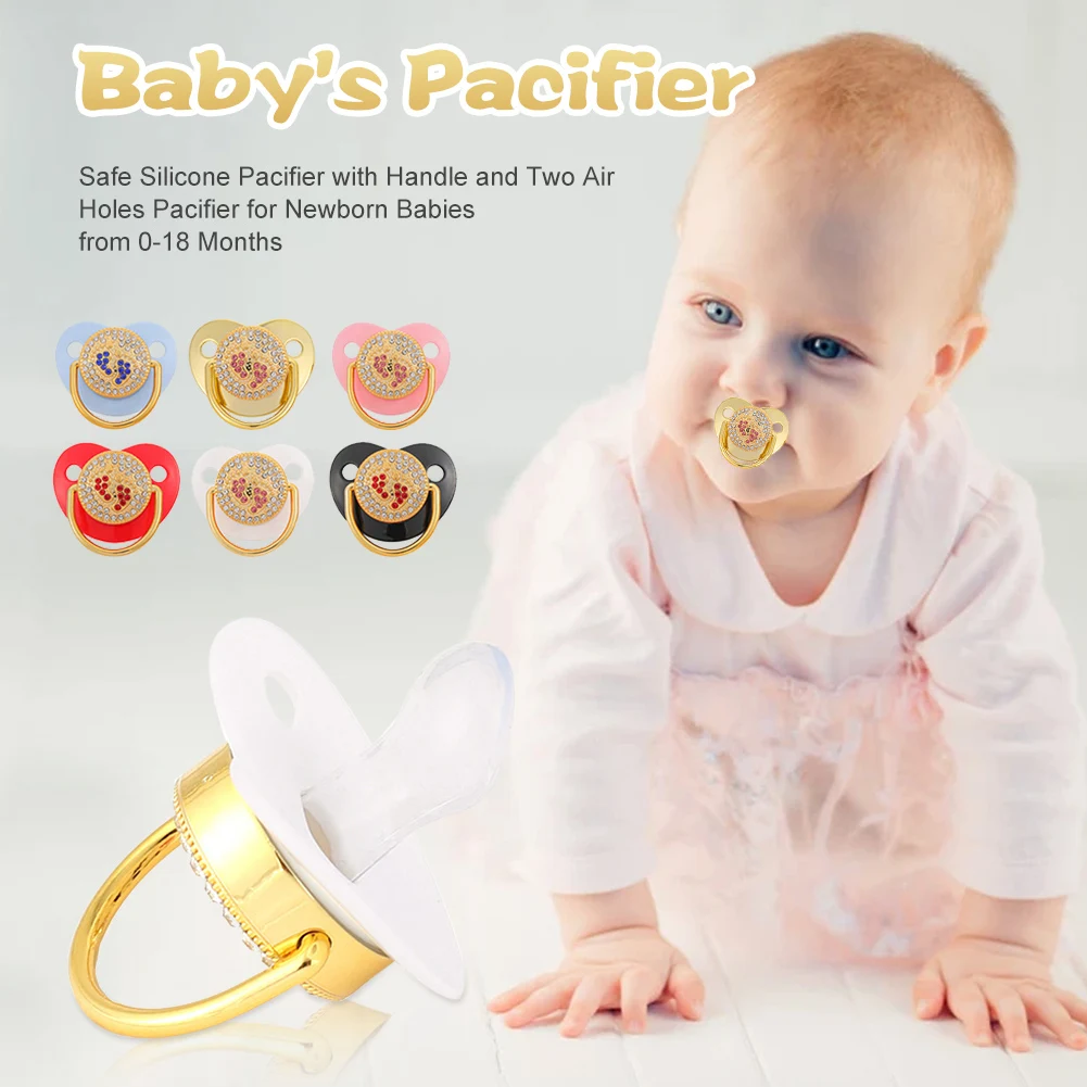 Baby's Pacifier Safe Silicone Pacifier with Handle and Two Air Holes Pacifier for Newborn Babies from 0-18 Months Fast Delivery