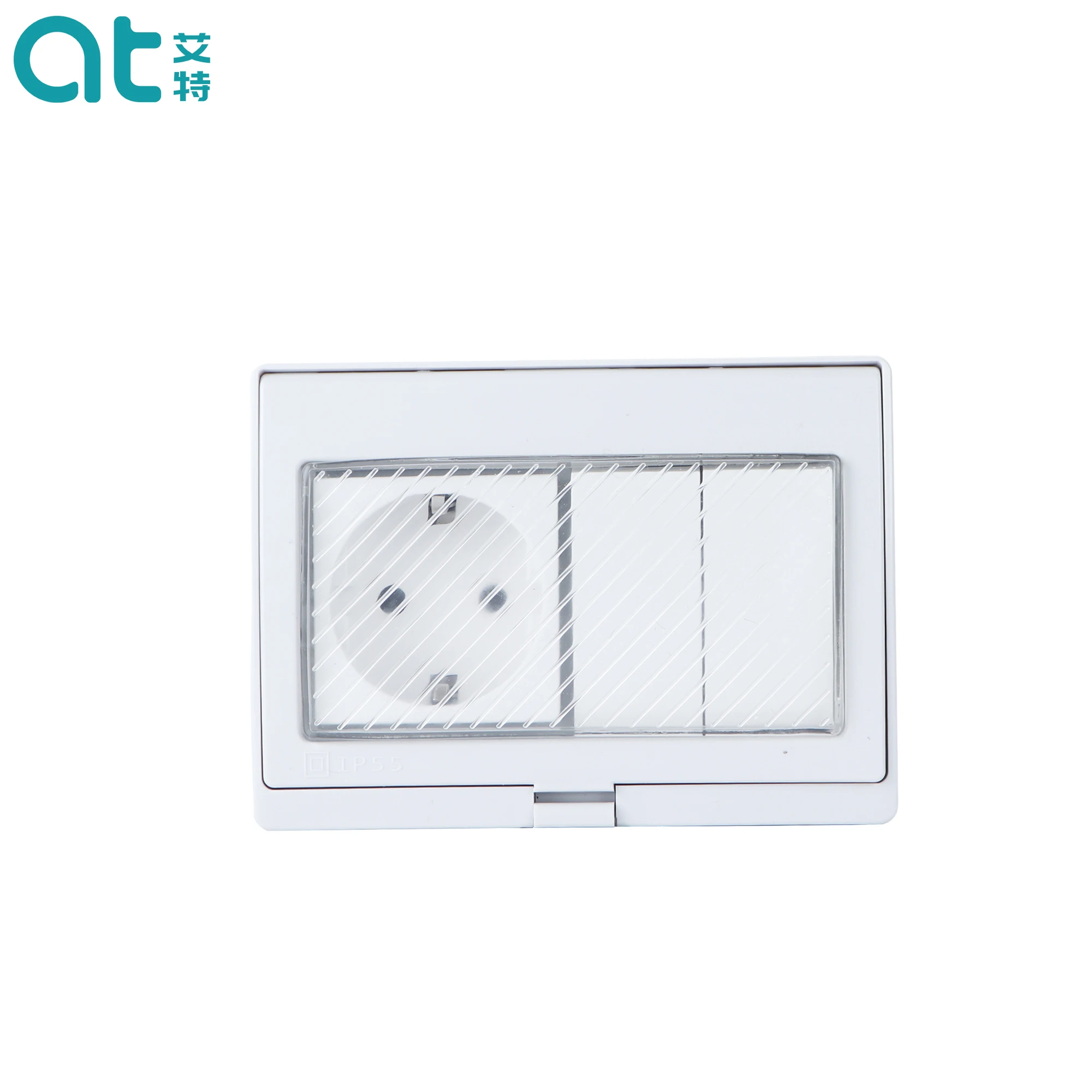 Водонепроницаемая промышленная розетка IP55 с 2 выключателями |