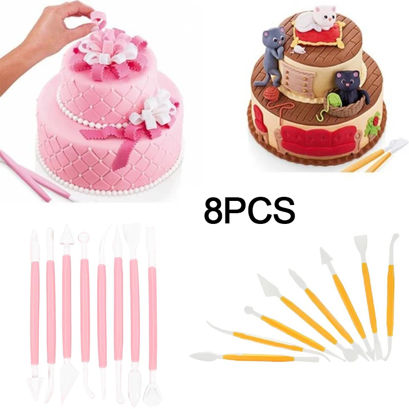 8 шт./компл. сахарное ремесло резак для резьбы Шоколадные украшения цветок глина