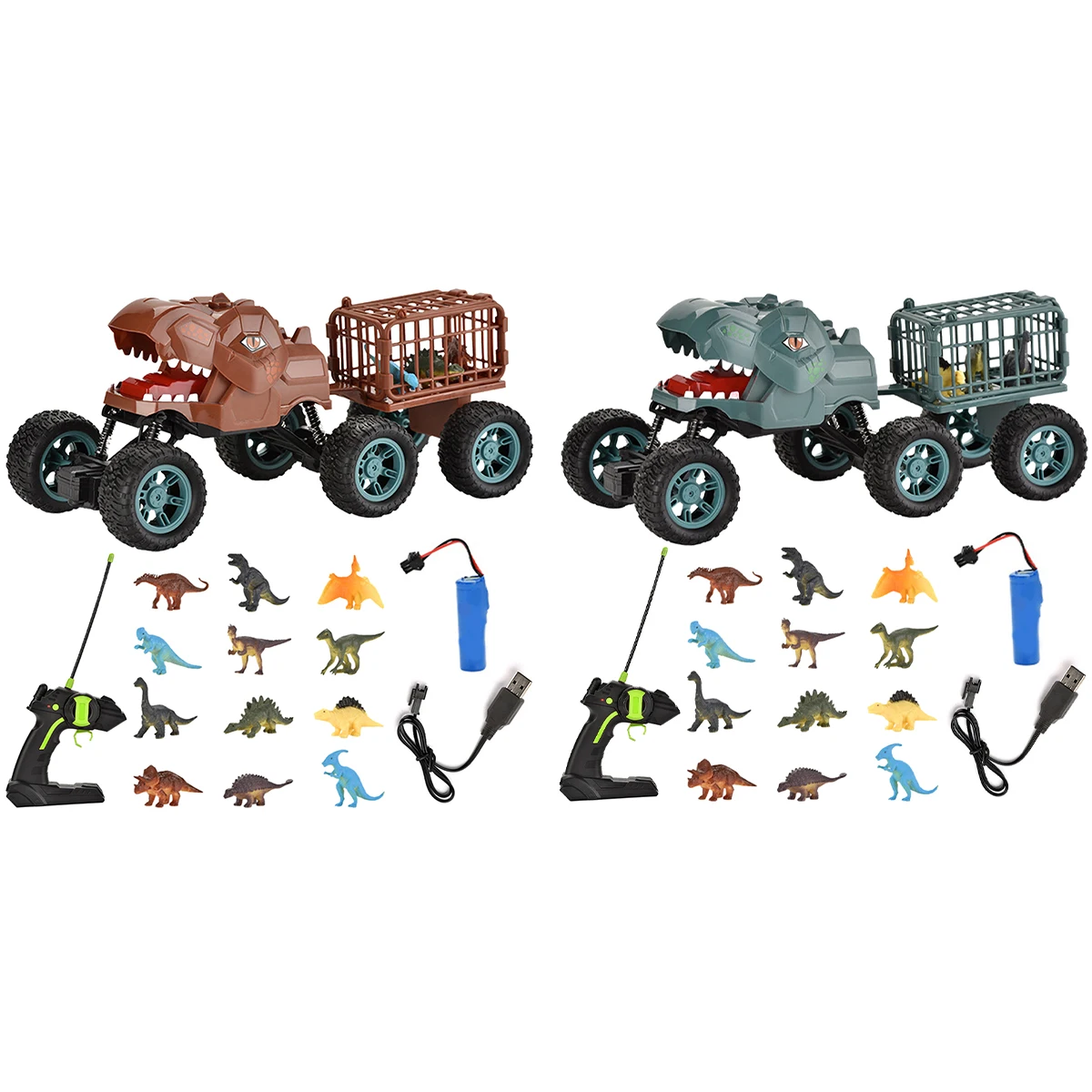 

Игрушка динозавр на радиоуправлении, игрушка со съемным контейнером, прицеп с 12 динозаврами, развивающая игрушка для детей от 6 лет