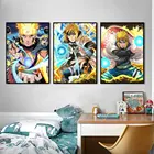 Плакат на стену из аниме Наруто Узумаки и Саске, настенный художественный постер для гонок, печать на холсте, картина для детской комнаты, украшение для дома