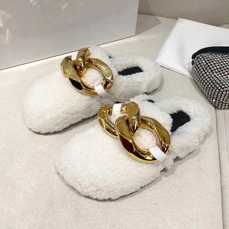 Женские тапочки из натуральной шерсти на плоской подошве | Обувь