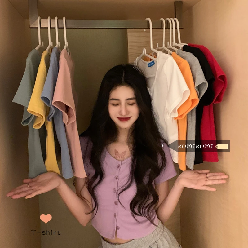 

Women's clothes summer short short sleeve top harajuku