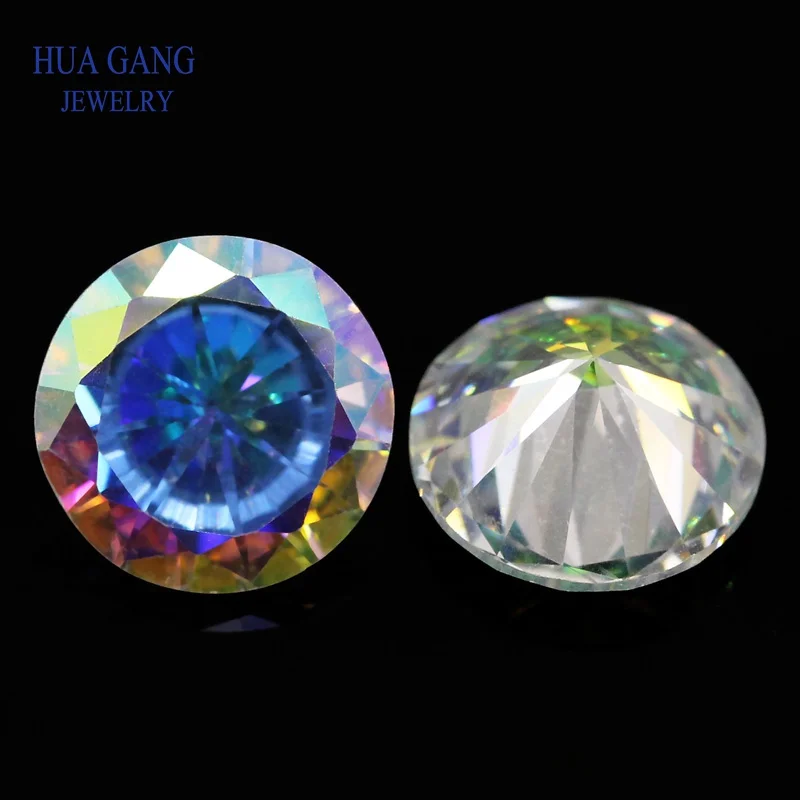 

Size 1.0~10mm Plating AB Color Multicolor Cubic Zirconia Stone Round Cut Loose CZ Stone Synthetic Gems