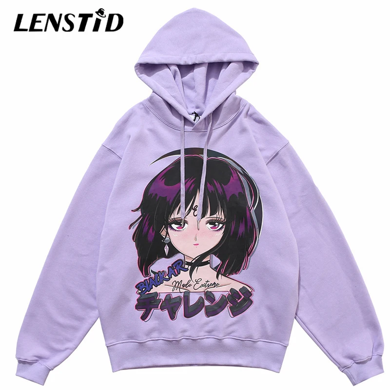 LENSTID Мужской пуловер в стиле хип хоп толстовки с капюшоном героями японского
