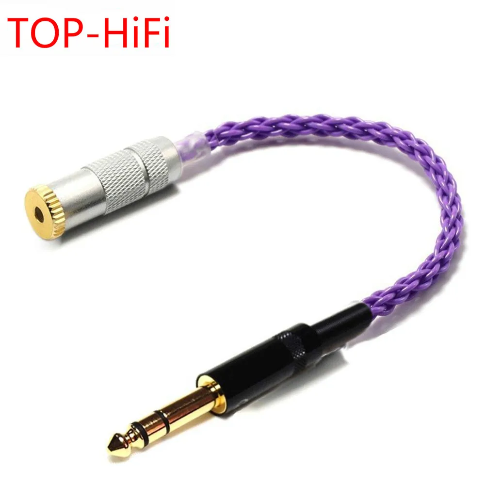 TOP-HiFi 6 35 мм TRS штекер к 2 5 TRRS оправленный Женский аудио адаптер кабель с серебряным