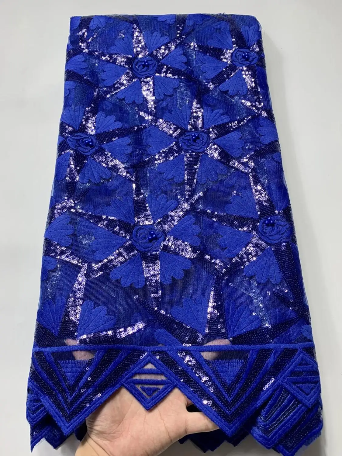 2020 Высококачественная африканская кружевная ткань с пайетками французская