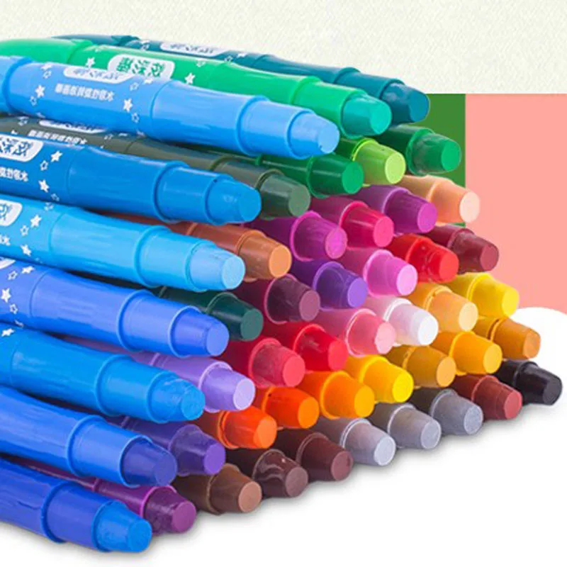 

Child Rotating Washable Drawing Crayon Set Baby Bathroom Easy Erase Oil Pastel Silky Crayons Pastel Pencil for Kid 12/24/36Color