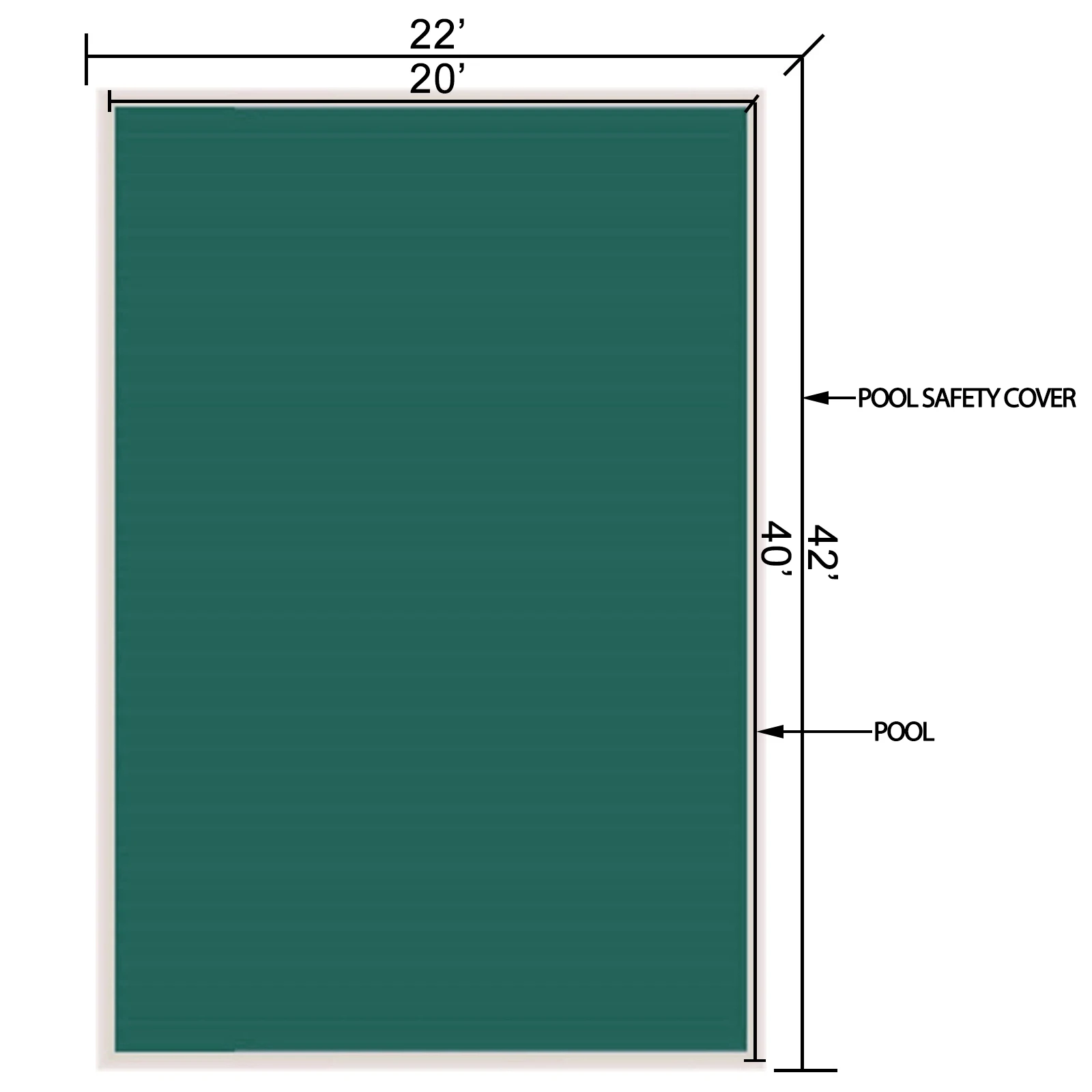 VEVOR-cubierta de seguridad para piscina rectangular, cubierta de malla verde s&oacute;lida para piscina, de seguridad para invierno-5