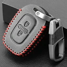 Высокое качество Автомобильный ключ кожаный чехол для Renault Sandero II 2016 Scenic Master Megane чехол для дистанционного ключа от машины 2 кнопки ключ