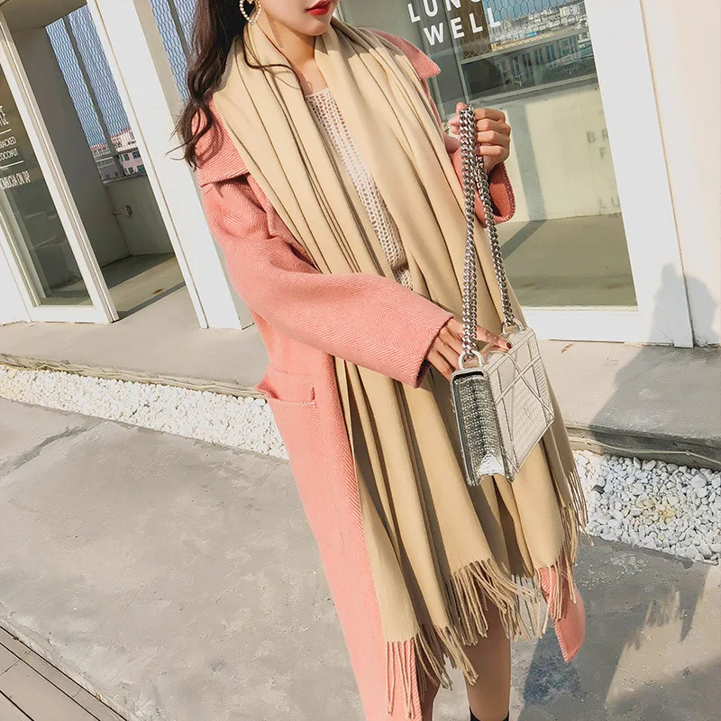 Шарфы Для Дамский зимний шарф шелковые кашемировые шали теплые женские