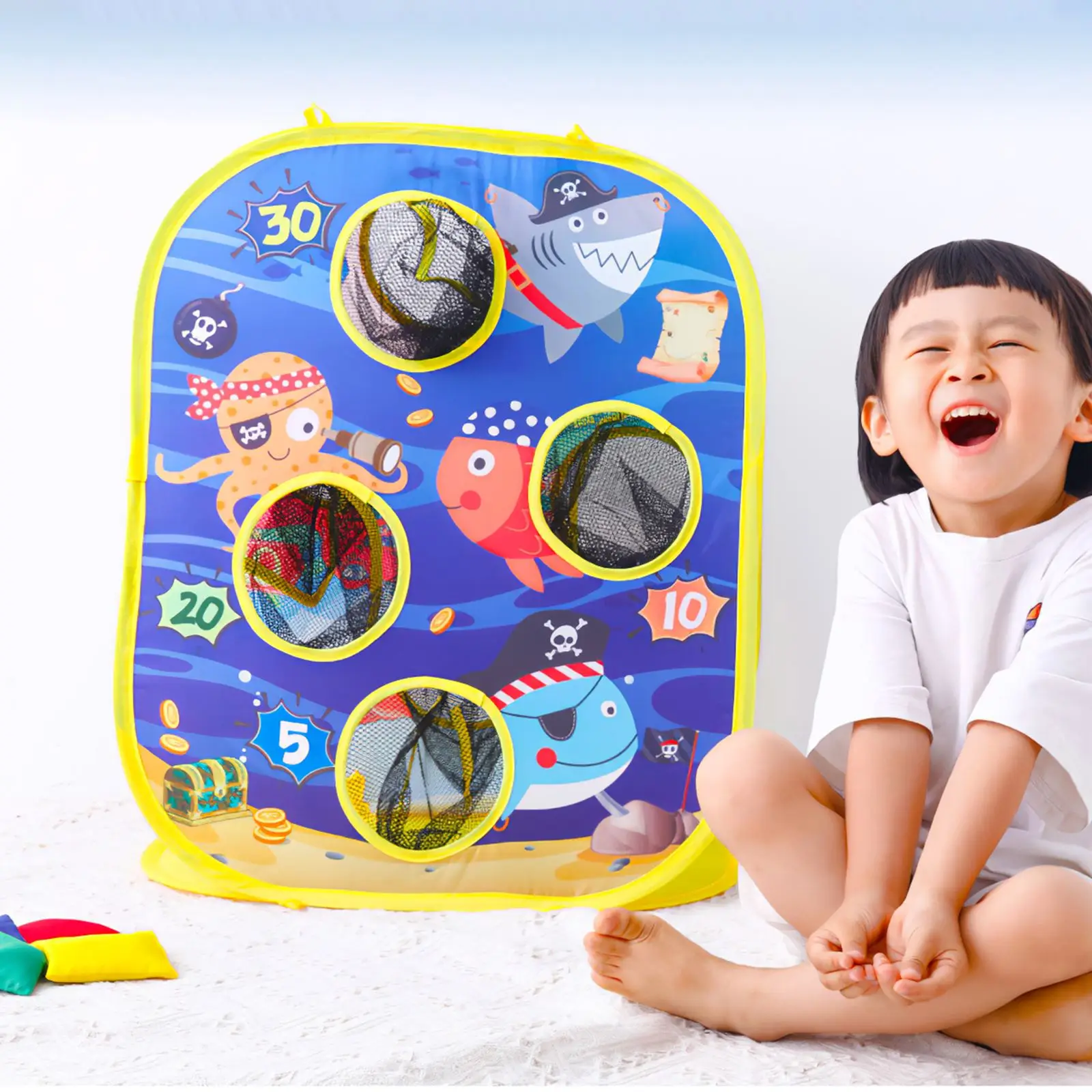 

Educational Kids Outdoor Throwing Toy Set Wear Resistan With Board 8 Sandbags Strong Adhesive Portable Children Sandbag Game Toy