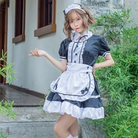 cosplay japanese large size black and white maid uniform set dress performance dresscoffee japanese maid dress