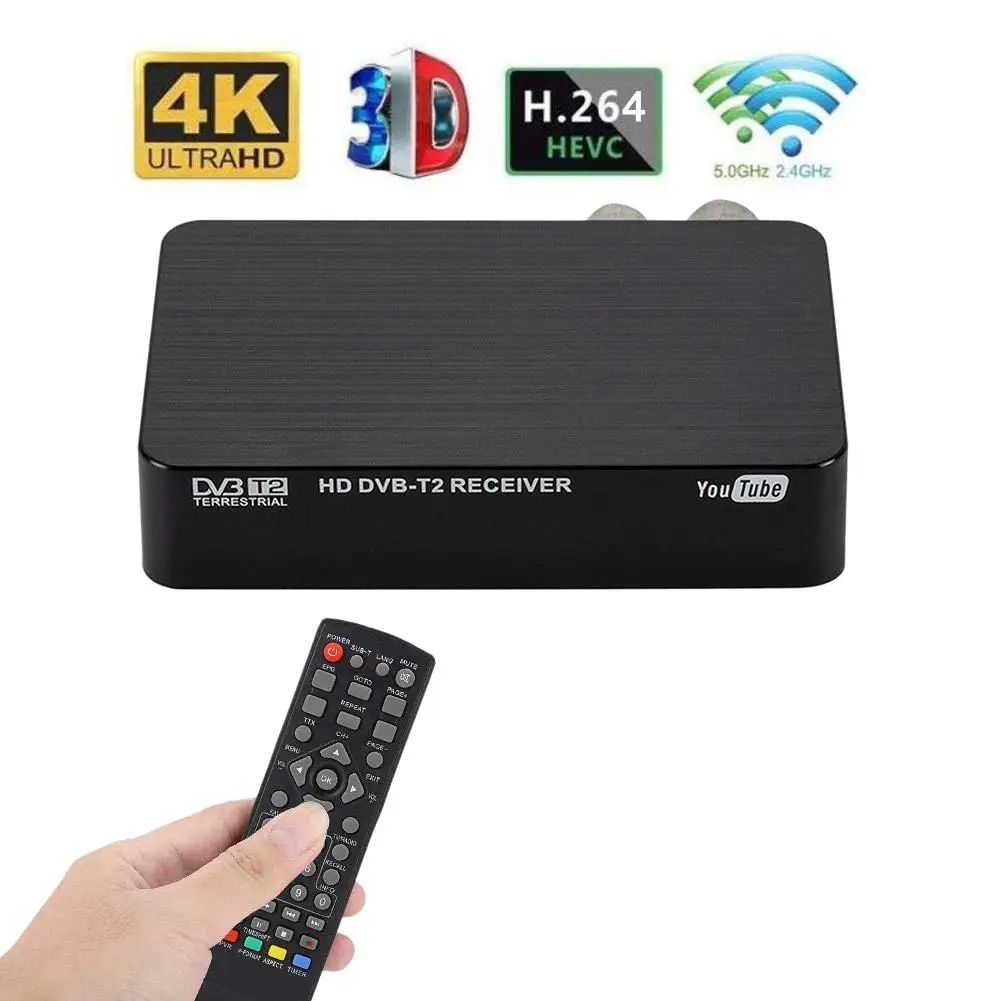 Полностью HD 1080P цифровой DVB-T2 Мини Многофункциональный наземный ТВ-тюнер мощный телеприставка 3,62*2,24* дюйма