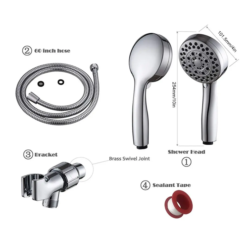 

Handheld Shower Head Five-function Electroplating Surface Hotel Family Adjustable Bathroom Shower Head