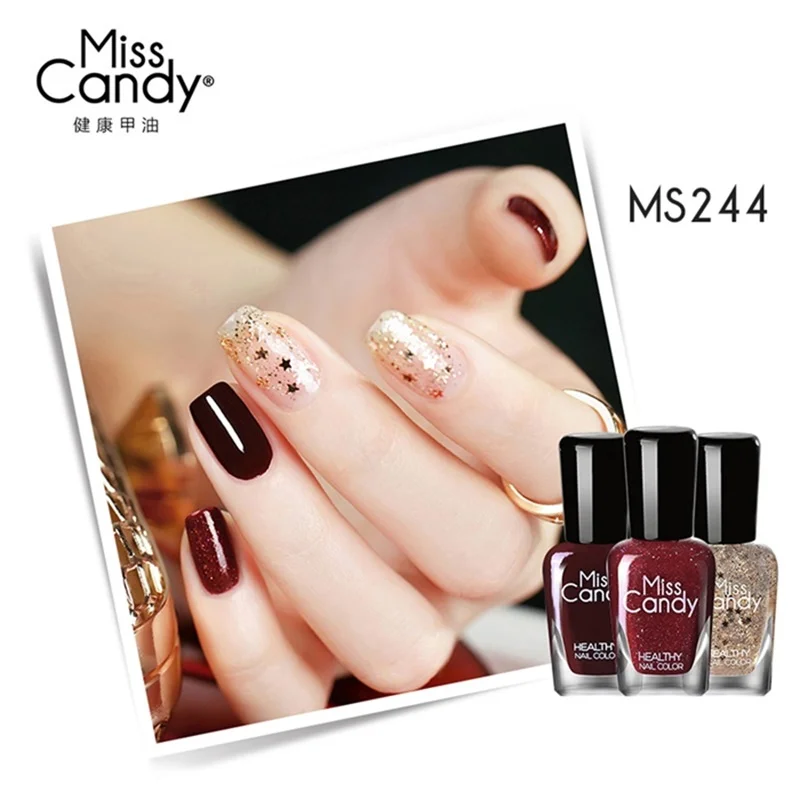 Miss Candy Health Peel Набор лаков для ногтей нетоксичный, безвкусный и безопасный Пилинг Набор лаков для ногтей - Цвет: MS244