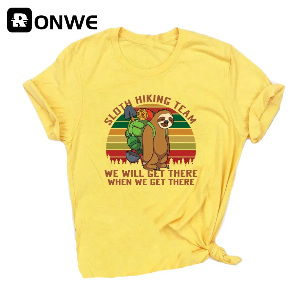 Ленивец походная команда мы приедем туда когда дойдем женские футболки