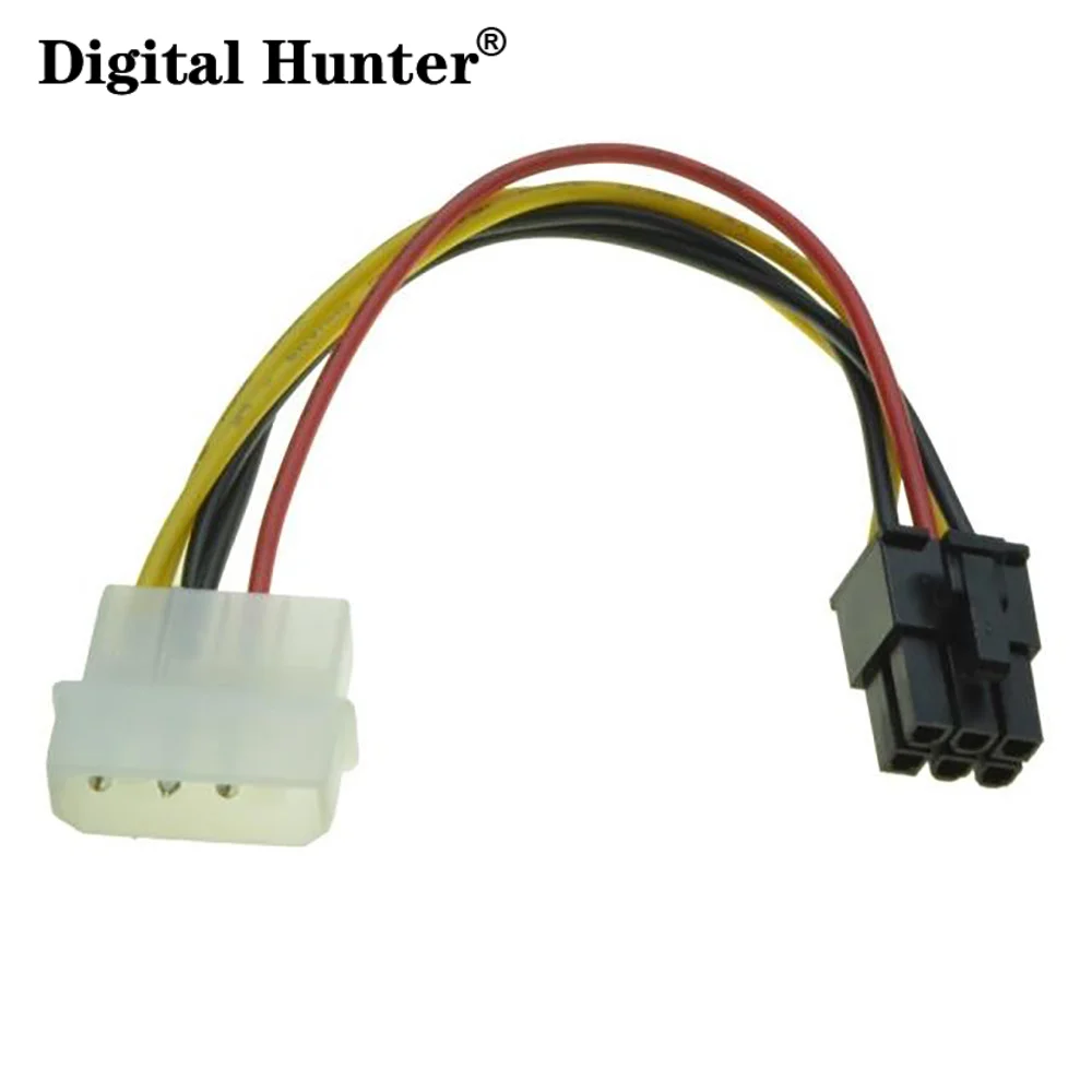 

18cm 6Pin To Dual 4Pin Video Card Power Cord Y Shape 6 Pin PCI Express To Dual 4 Pin Molex Graphics Card Power Cable
