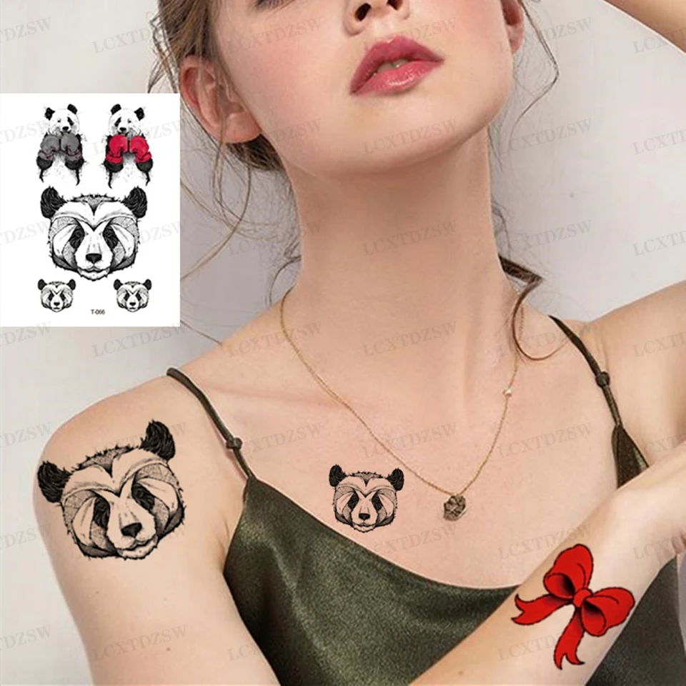 

Fashion Temporary Tattoo Sticker For Men And Women, Waterproof Small Tattoo, Body Art, Panda Fake Tattoo, 10.5x6 CM
