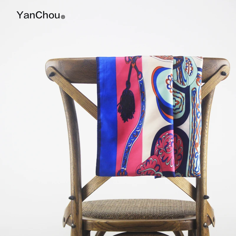 100% шелковый саржевый квадратный Европейский платок женская дизайнерская шаль