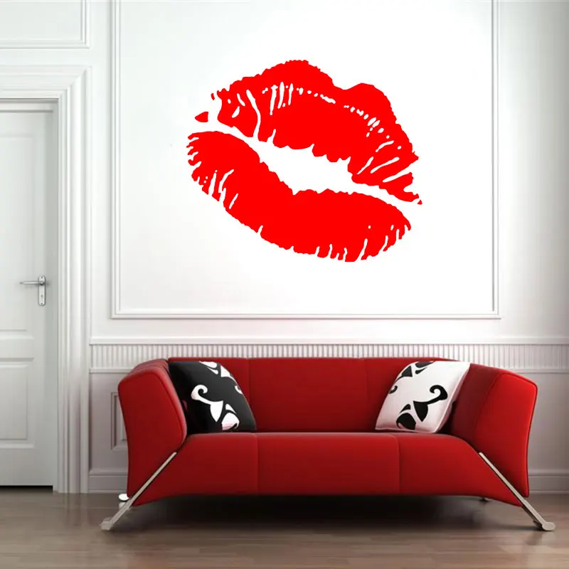 

Fashion Girl Woman Lips Wall Sticker Vinyl Home Decor Make Up Shop Beauty Salon Window Decals Removable Wallpaper Murals F762