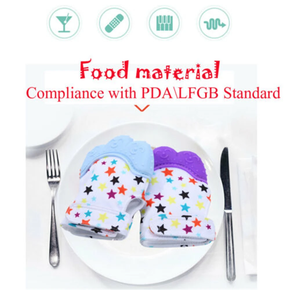 Пищевые силиконовые молярные перчатки для ухода за зубами успокаивающие