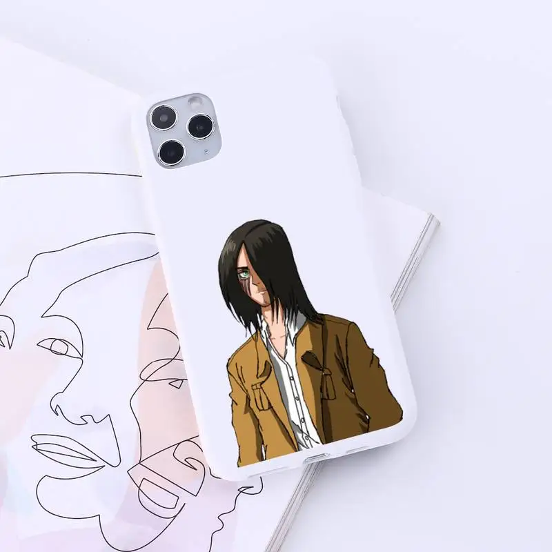 

Eren Jaeger Attack on titan anime Phone Case Candy Color for iPhone 6 7 8 11 12 s mini pro X XS XR MAX Plus