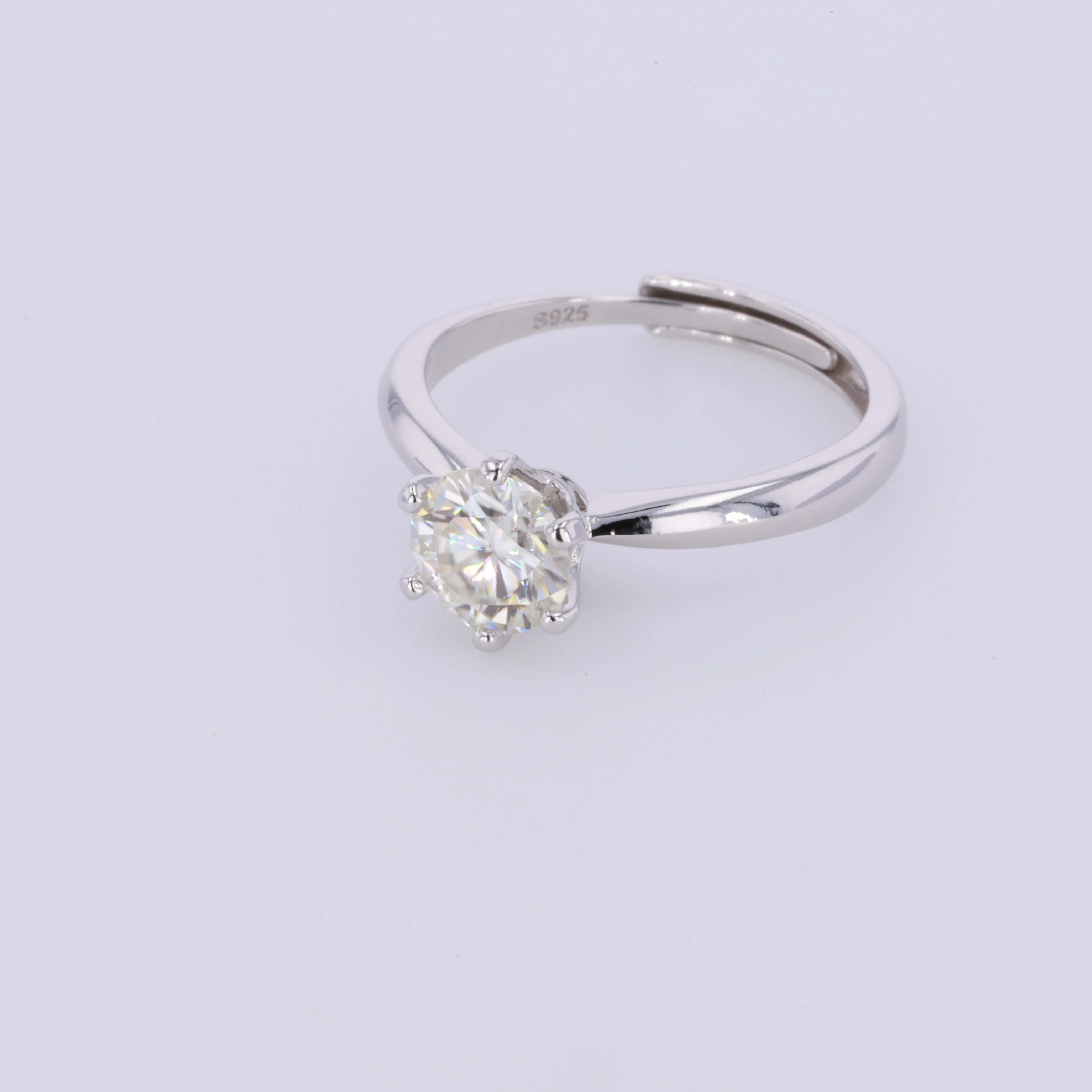 Кольцо женское из серебра 925 пробы регулируемое 1 карат | Украшения и аксессуары