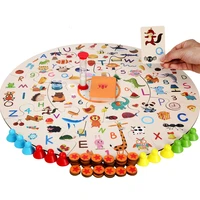 montessori early education toys wooden jigsaw puzzle parent child interaction detective search card memory board game for kids