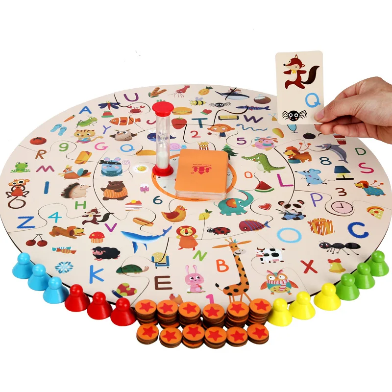Montessori Early education toys wooden jigsaw puzzle parent-child interaction detective search card memory board game for kids | Игрушки и
