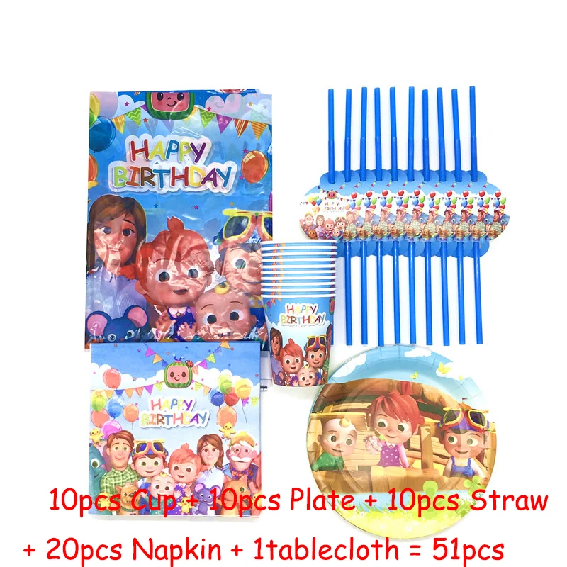 51 шт. с изображениями мультипликационных персонажей Cocomelon тематическая