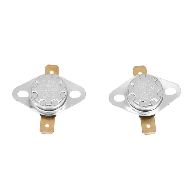 AC 250V 10A 170 Celsius NC Temperature Controlled Thermostat KSD301 2 Pcs |