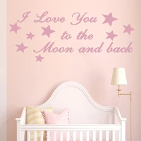 i love you to the moon and back wall sticker for girls baby bedroom decoration vinyl wallpaper decals wallpoof poster cx99