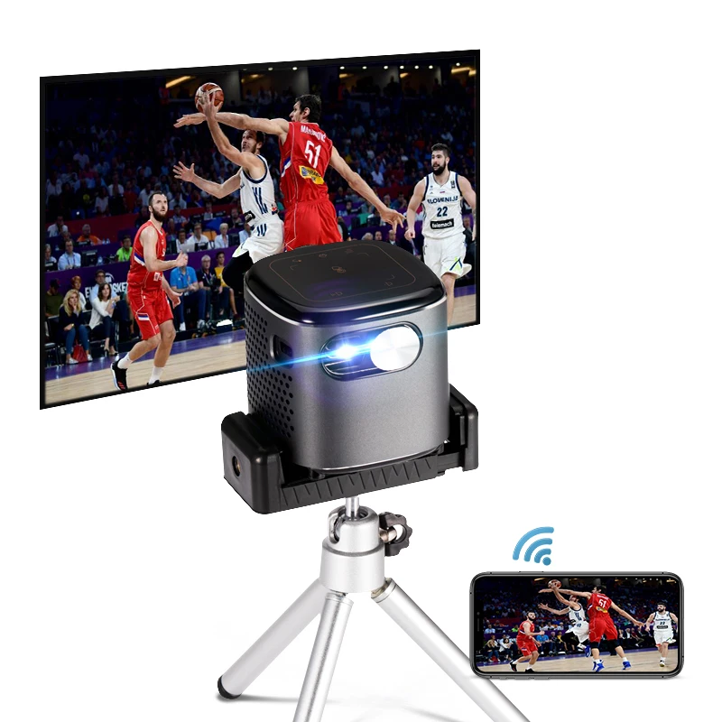 

VEEMI D048 LED Mini Smart DLP Full HD Projector Portable Android 7.1.2 OS Wifi Bluetooth LED Battery Home Beamer